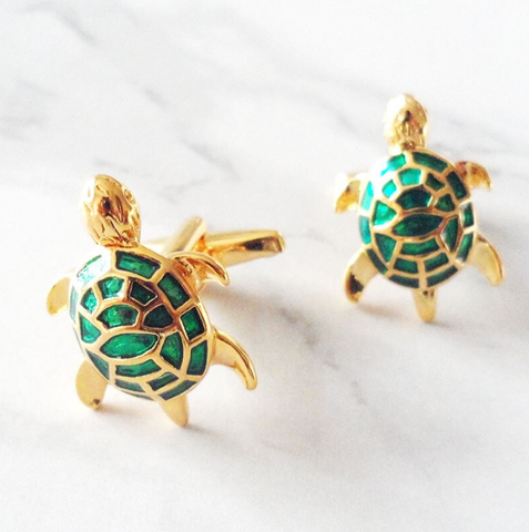 Manžetové gombíky zlatá korytnačka