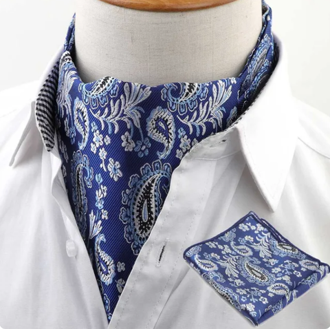 Manžetové gombíky s modrým kravatovým pásom