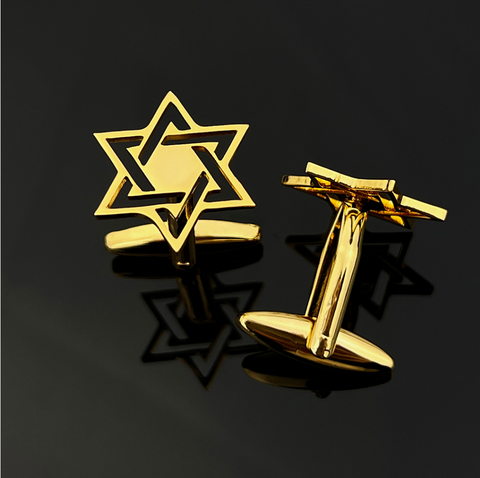 Manžetové gombíky zlatá židovská hviezda - 1