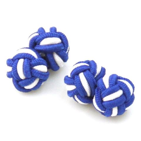 Manžetové gombíky elastické modrobiele uzlíky