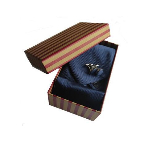 Krabička na manžetové gombíky set s kravatou a vreckovkou - 2