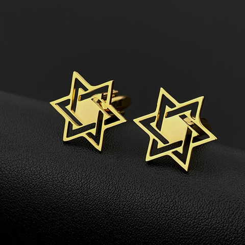 Manžetové gombíky zlatá židovská hviezda - 2