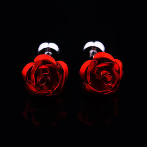 Manžetové gombíky červená ružička - 3