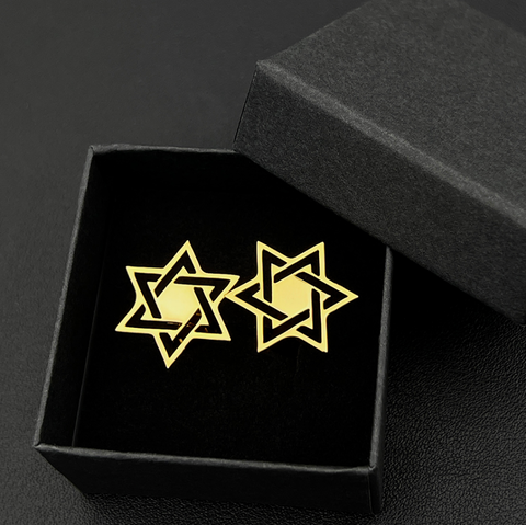 Manžetové gombíky zlatá židovská hviezda - 3