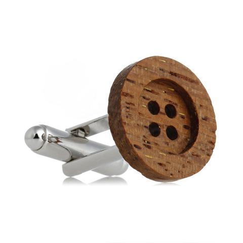 Manžetové gombíky drevený gombík - 4